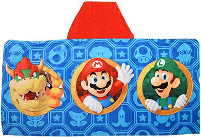 Super Mario Nintendo Hooded Towel Wrap Boys' Blue