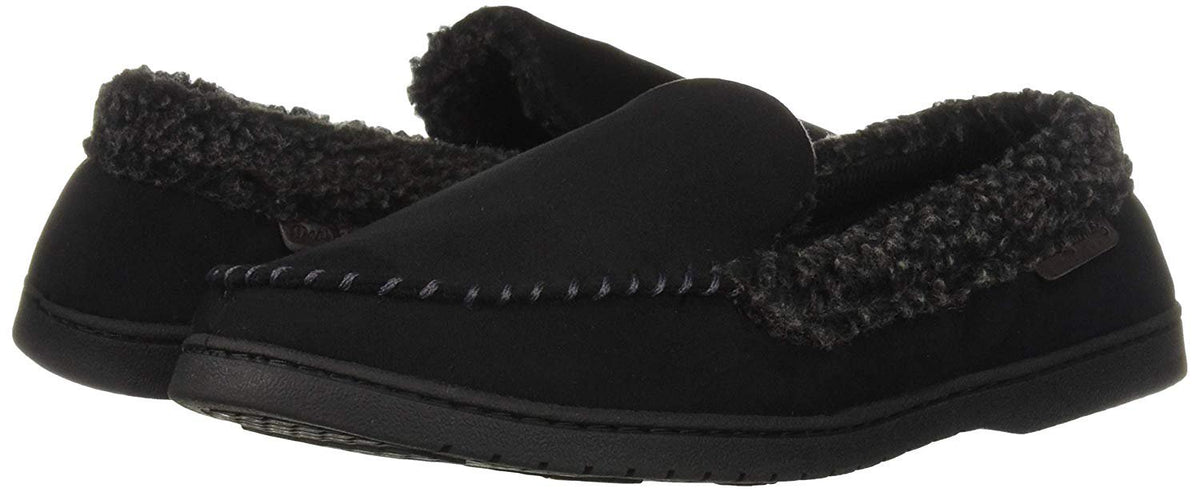 Dearfoams Men's Memory Foam Slipper Microsuede Moc Whipstitch
