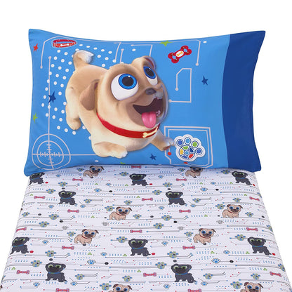Disney Puppy Dog Pals Puppy Pals 2 Piece Toddler Sheet Set - Fitted Bottom Sheet & Reversible Pillowcase
