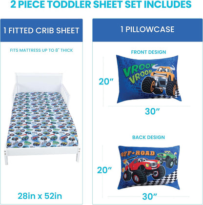 Todays Kids 2-Piece Unicorn Bedding Toddler Sheet Set - Breathable 100% Soft Brushed Microfiber Polyester, Standard Size Crib Sheet Set - Gentle on Delicate Skin - Fitted Toddler Sheets & Pillowcase