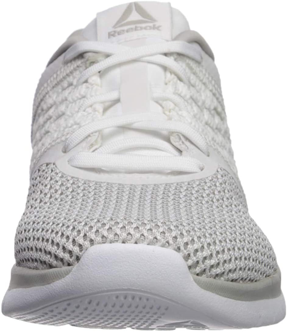 Reebok Women's Print Prime Runner Sneaker, White/Steel, 6.5 M US