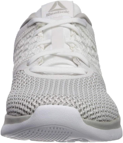 Reebok Women's Print Prime Runner Sneaker, White/Steel, 6.5 M US