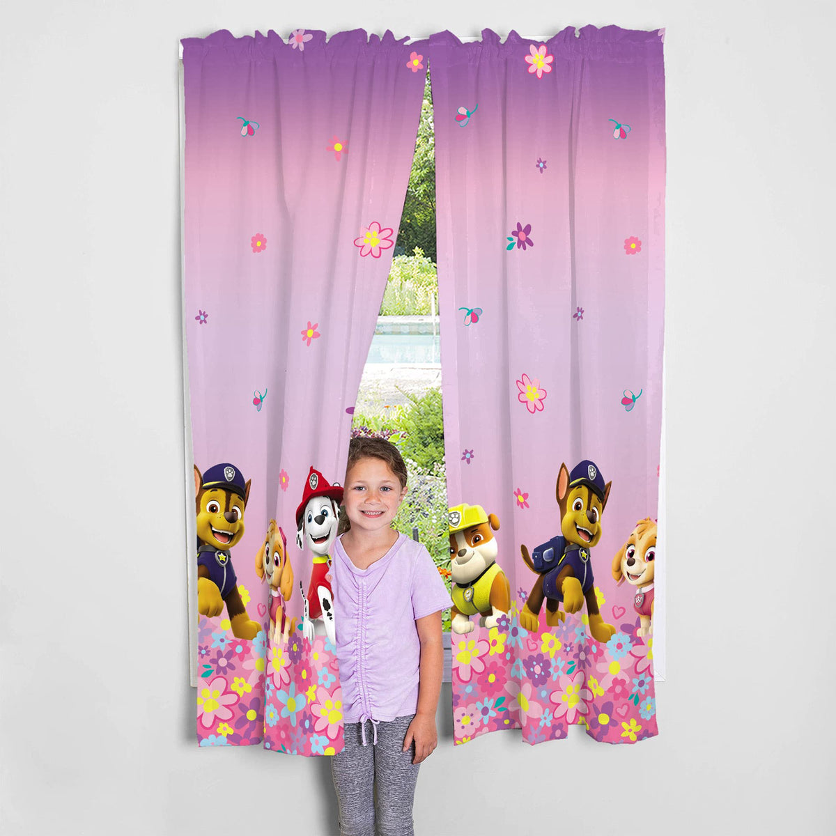 Franco Kids Paw Patrol Girls Window Curtain Panels Drapes Set, 82 in x 63 in