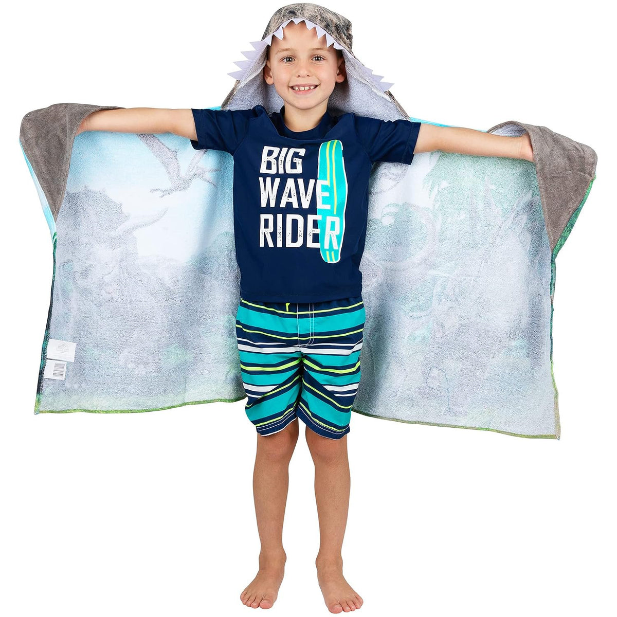 Jurassic World Kids Bath/Pool/Beach Soft Cotton Terry Hooded Towel Wrap, 24 in x 50 in