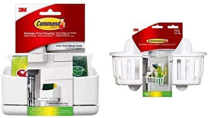3M Command Under Sink Organizer Set (1 Storage Caddy, 1 Sponge Caddy, 4 Small Wire Hooks)