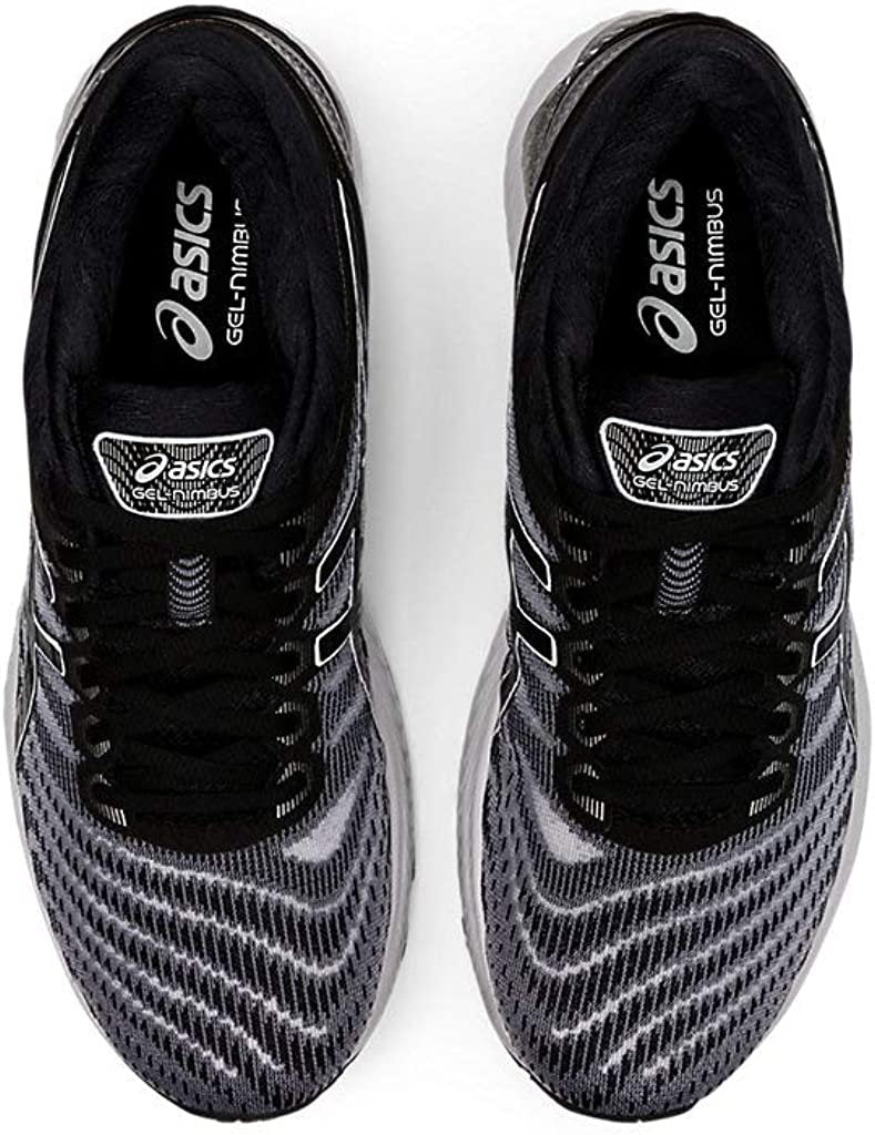 ASICS Men's Gel-Nimbus 22 Running Shoes, 9.5, White/Black