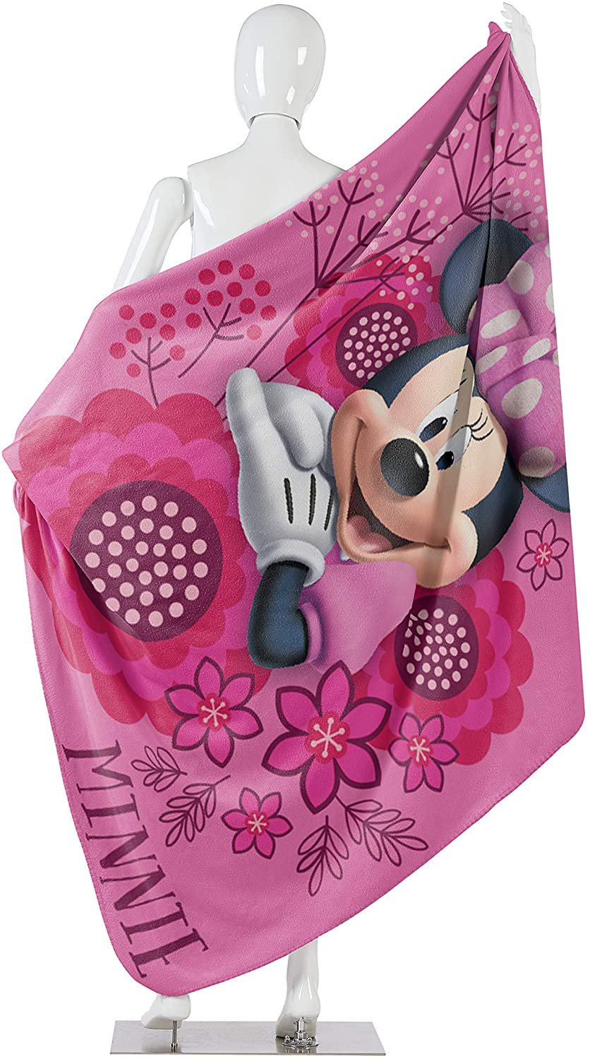 Disney's Minnie's Bowtique, "So Many Bows" Fleece Throw Blanket, 45" x 60", Multi Color