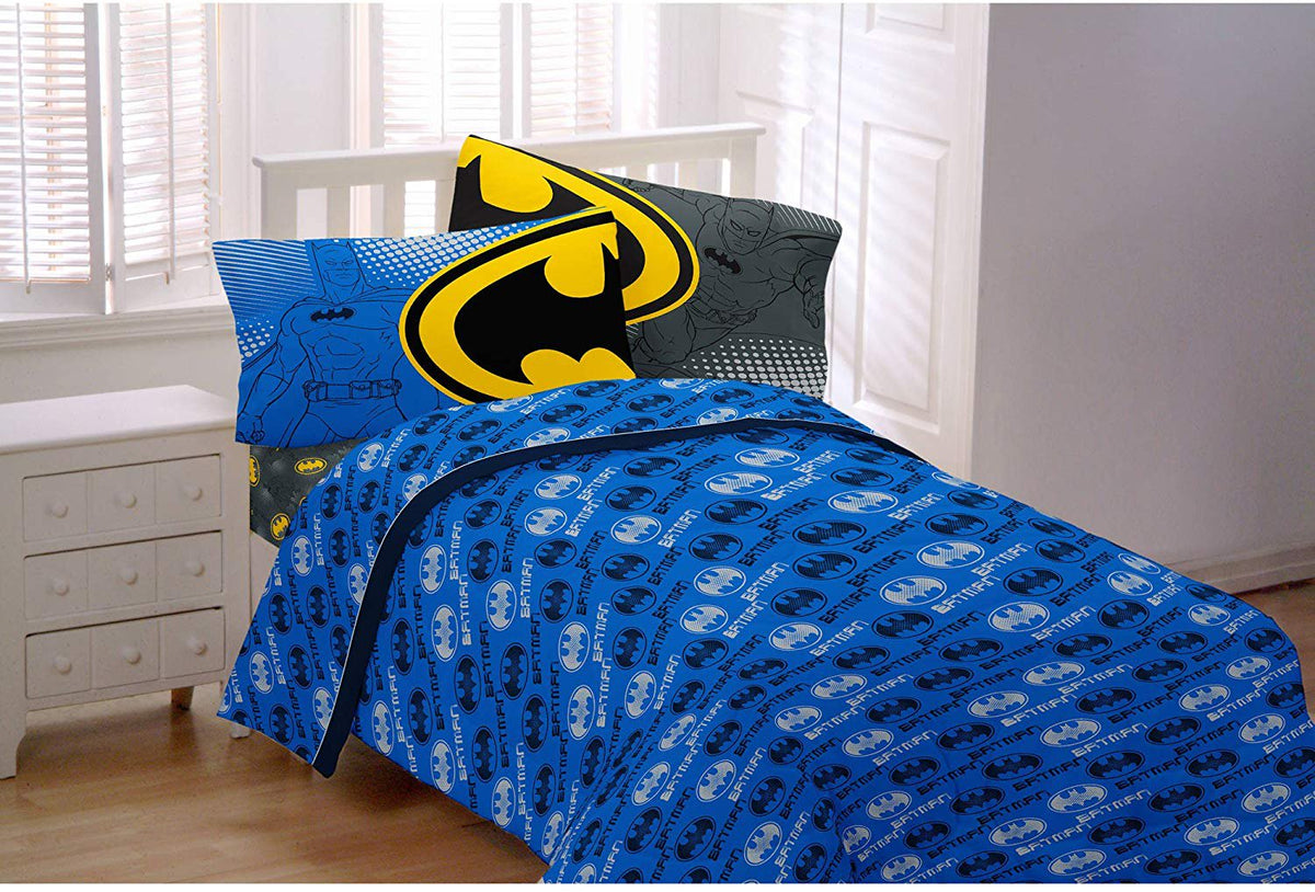 Batman Glowin Bat Logo Symbol Twin Sheets 3 Pieces Set