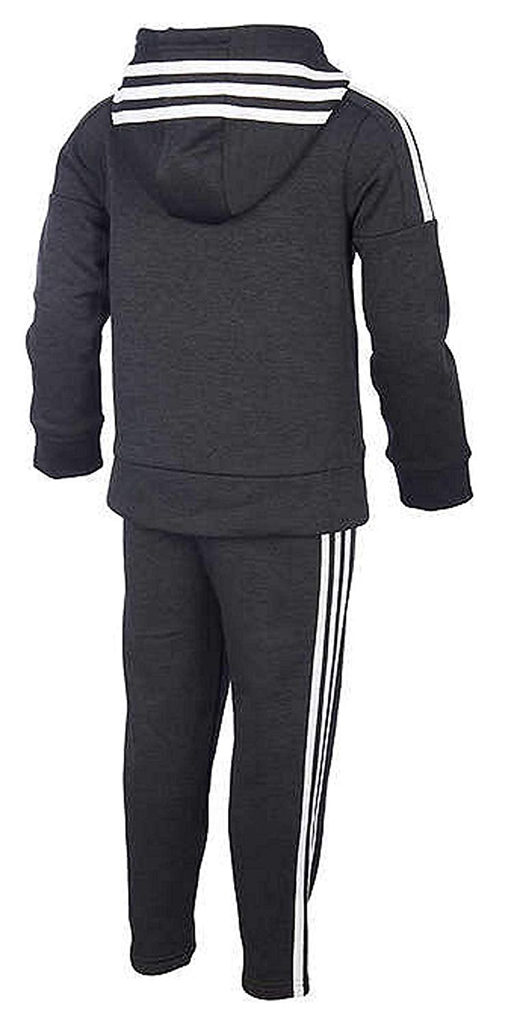 adidas Boys' Tricot Jacket and Pant Set (5, BM Black/White/Black)