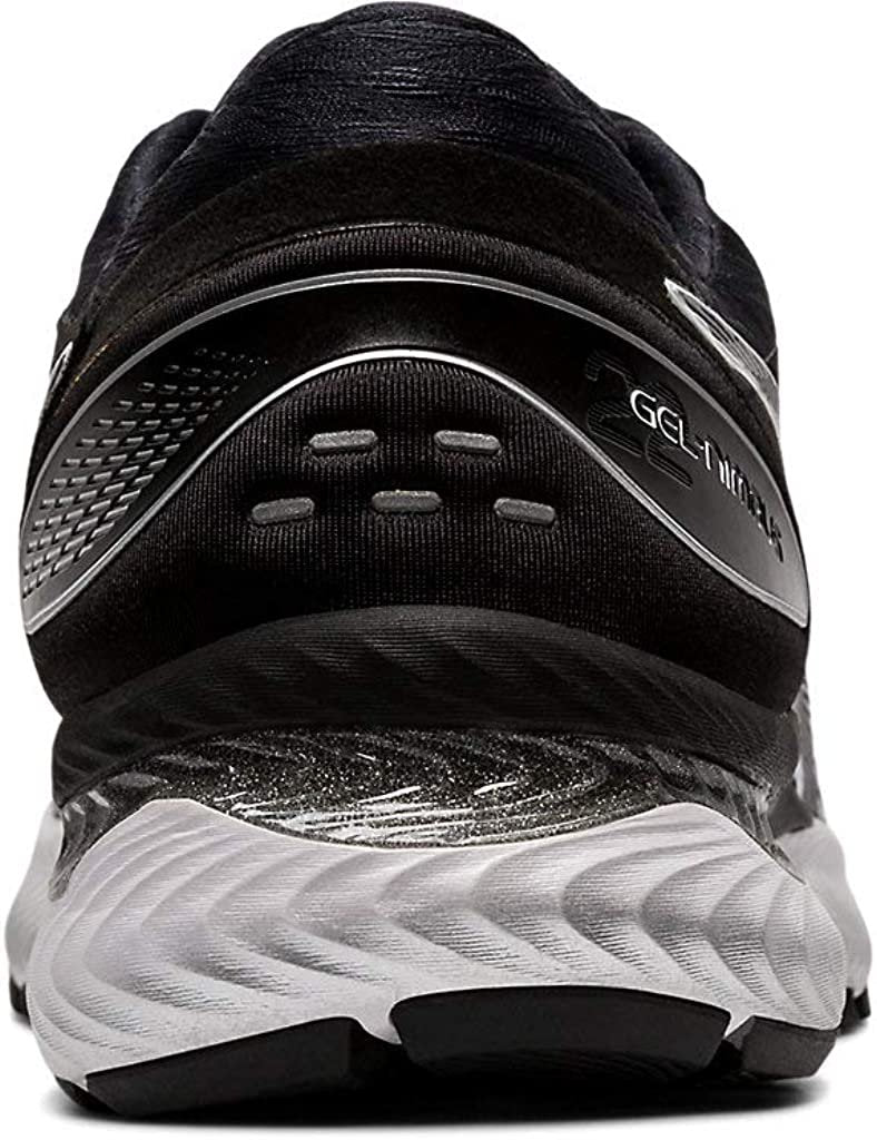 ASICS Men's Gel-Nimbus 22 Running Shoes, 9.5, White/Black