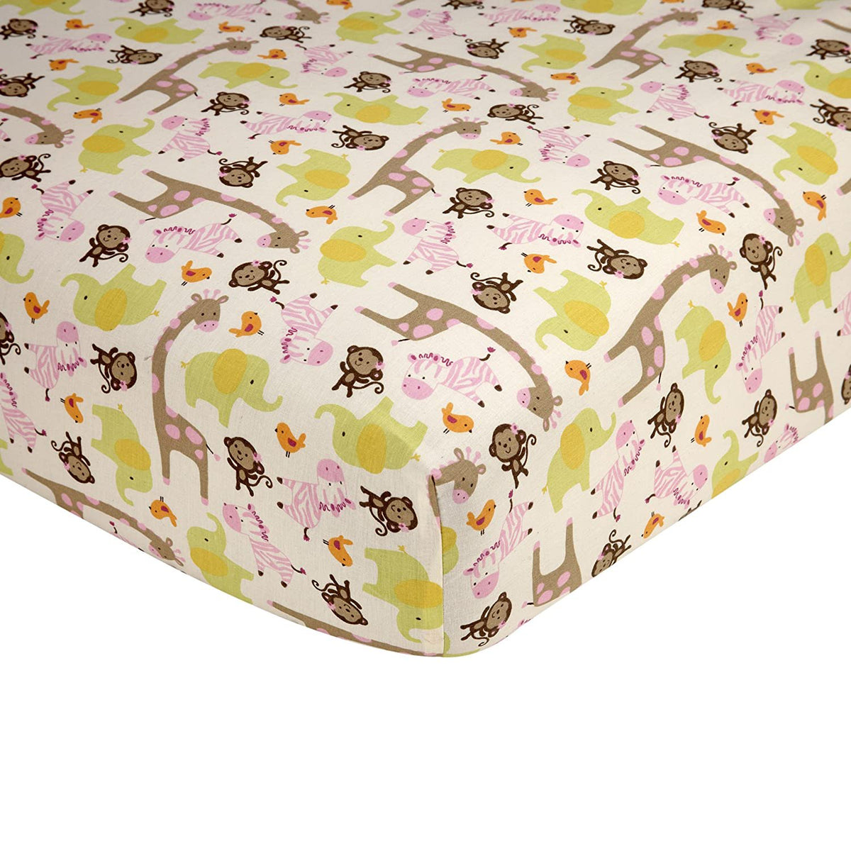 Carter's Jungle Animals Fitted Crib Sheet 100% Cotton