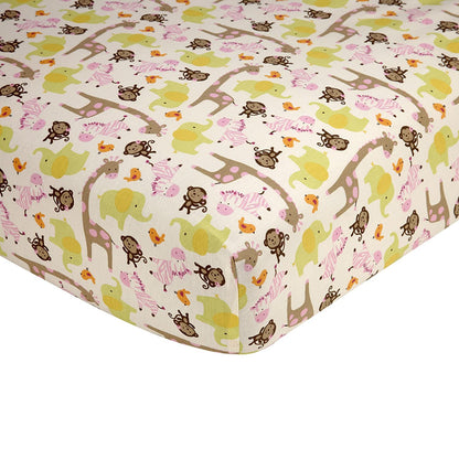 Carter's Jungle Animals Fitted Crib Sheet 100% Cotton