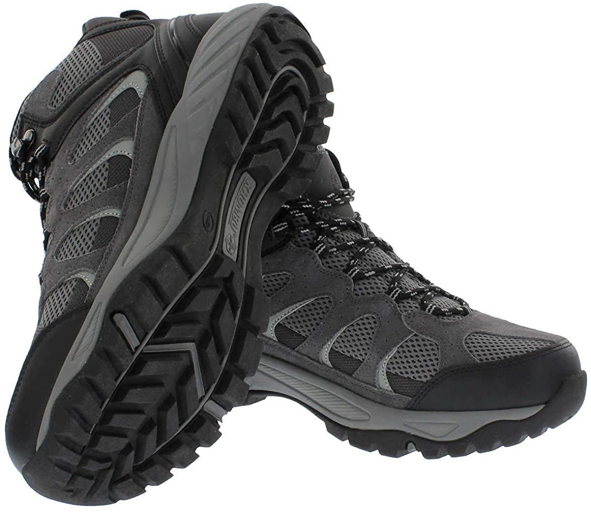 Khombu Tyler Men's Leather Hiking Outdoor Tactical Boots -Black/Grey