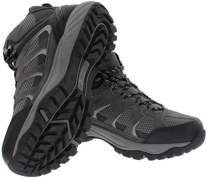 Khombu Tyler Men's Leather Hiking Outdoor Tactical Boots -Black/Grey