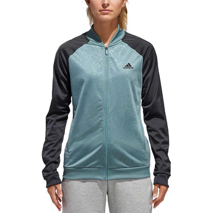 adidas Womenâ€™s Embossed Print Track Jackets Full-Zip Climalite Jacket