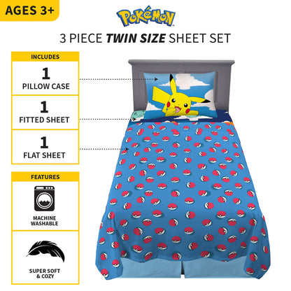 Franco Pokemon Anime Kids Twin Sheet Set