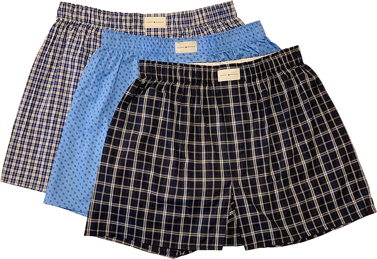 Tommy Hilfiger Mens 3-Pack Woven Boxers