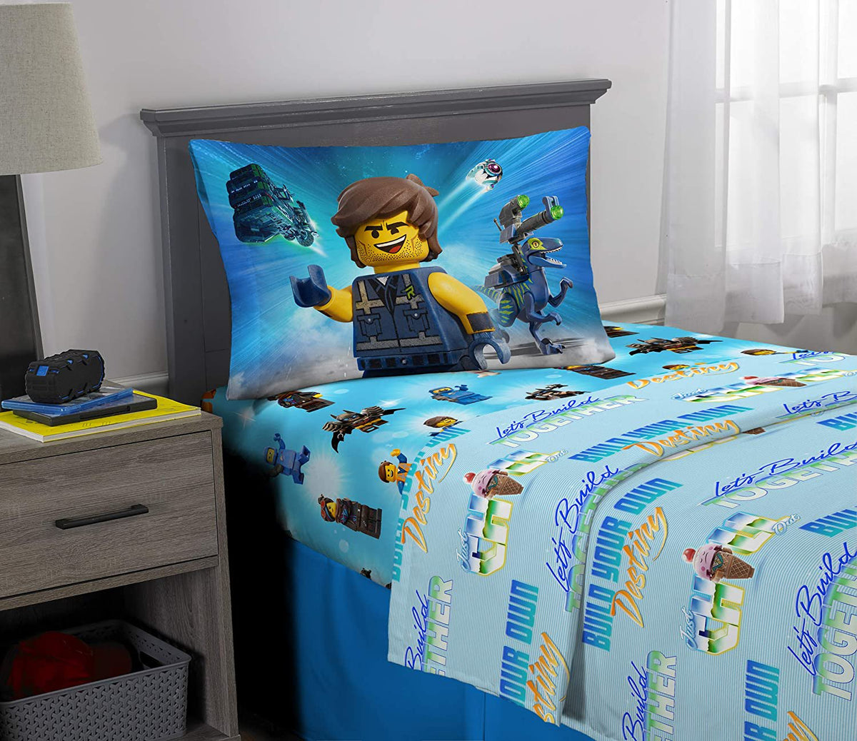 Franco Manufacturing Lego Movie 2 - 3pc Twin Sheet Set in Blue