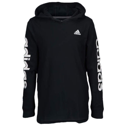adidas Youth Boy's Logo Lite Long Sleeve Hooded Pullover Shirt