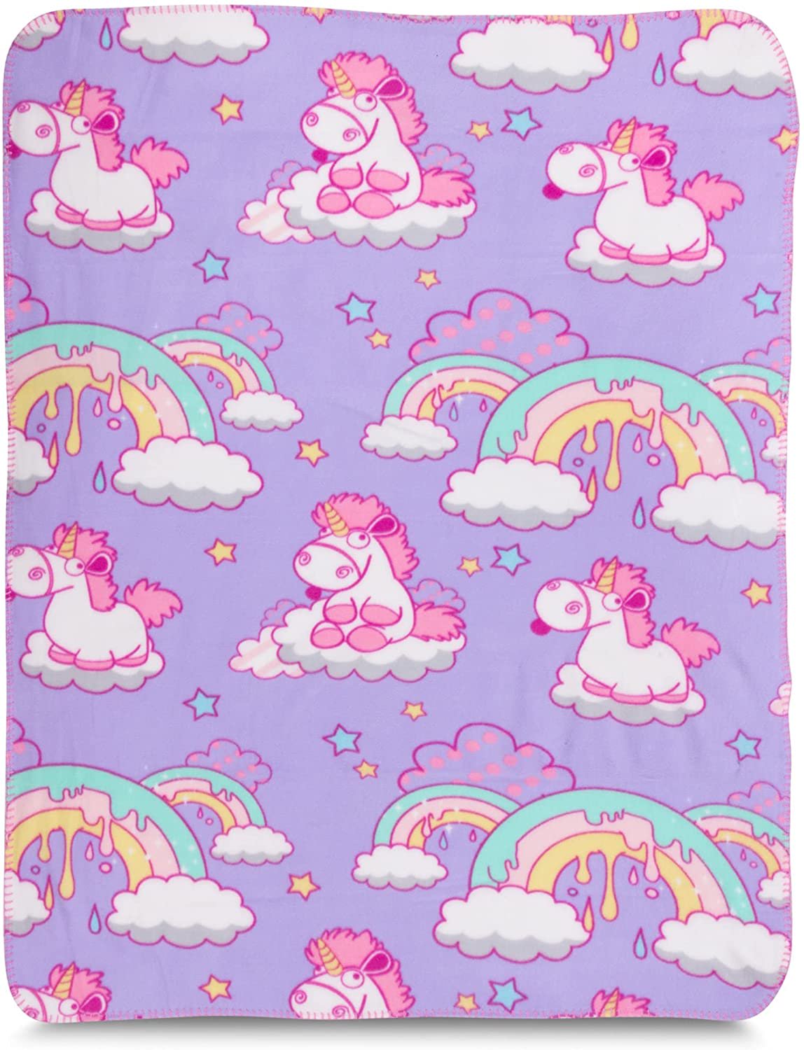 Despicable Me Kids Fluffy The Unicorn Fleece Throw and Character Hugger Pillow Set, 40" x 50"