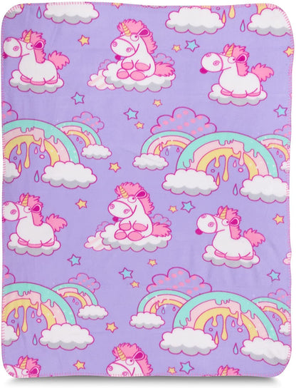 Despicable Me Kids Fluffy The Unicorn Fleece Throw and Character Hugger Pillow Set, 40" x 50"