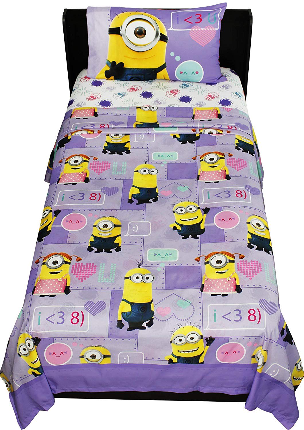 Universal Despicable Me Minions Bed Sheet Set Pink Way 2 Cute Bedding Accessories