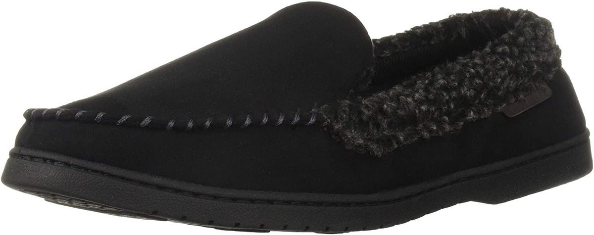 Dearfoams Men's Memory Foam Slipper Microsuede Moc Whipstitch