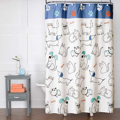 SKL Home Pet Playground Dogs & Cats Fabric Shower Curtain