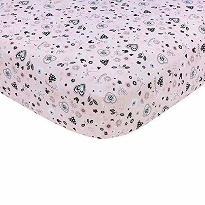 Disney Minnie Mouse Hello Gorgeous Crib Sheet, Pink/Black/White