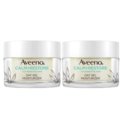 Aveeno Calm + Restore Oat Gel Facial Moisturizer for Sensitive Skin, 1.7 oz (Pack of 2)