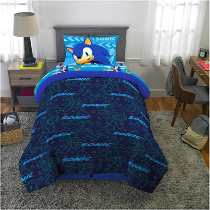 Franco Kids Sonic The Hedgehog 2-Piece Twin/Full Comforter and Pillow Sham Set