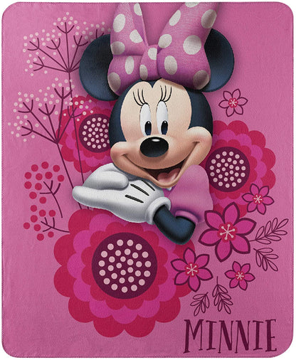 Disney's Minnie's Bowtique, "So Many Bows" Fleece Throw Blanket, 45" x 60", Multi Color