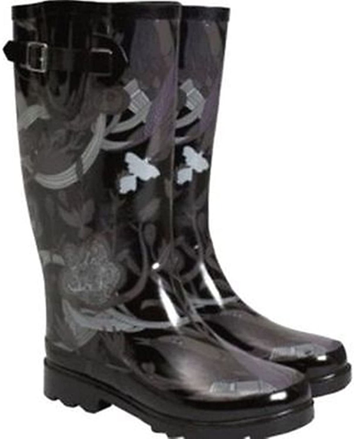 Sakroots Women's Rain Boots Black Tonal Size 6