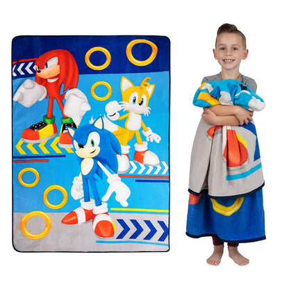 Franco Kids Sonic The Hedgehog Plush Micro Raschel Blanket, 62 in x 90 in