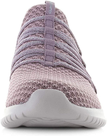 Skechers Womens Ultra Flex Bright Future Mauve Slip On Bungee Trainers Size 7.5