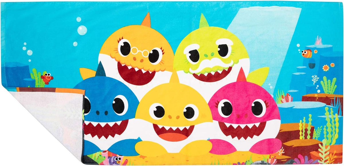 Franco Kids Baby Shark Cotton Bath/Pool/Beach Towel, 58 in x 28 in