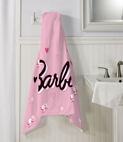 Franco Barbie Bath/Pool/Beach Cotton Hooded Towel Wrap, 24 in x 50 in