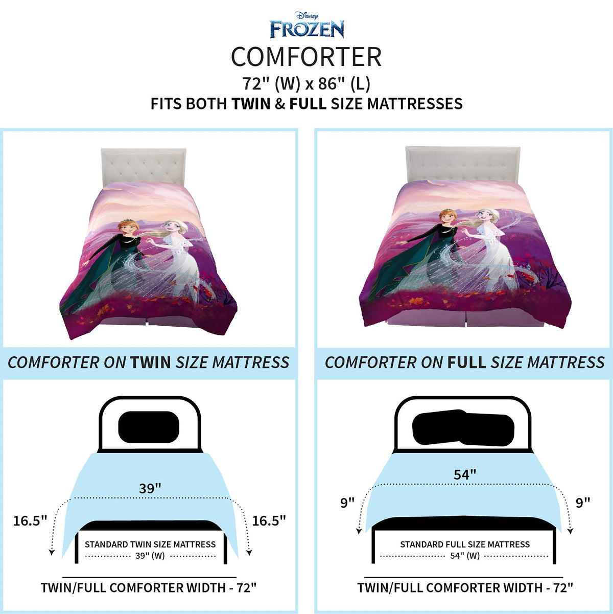 Disney Frozen 2 Twin/Full Size Reversible Comforter