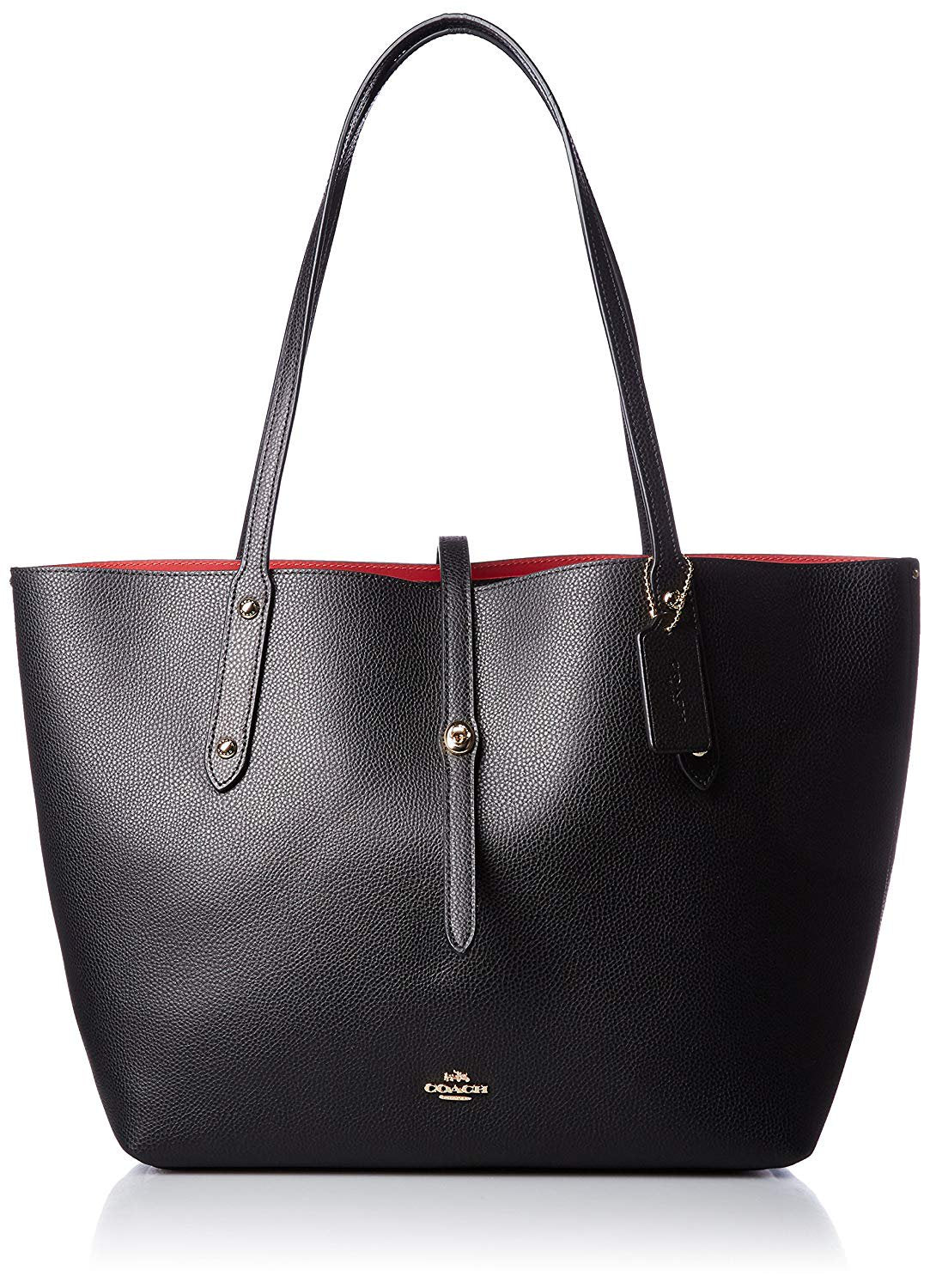 COACH Women's Polished Pebbled Leather Market Tote