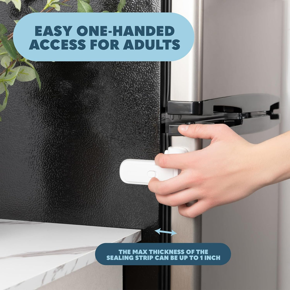 Todays Kids Child Proof Refrigerator Lock - Fridge / Freezer Lock, Easy to Install Child Lock for Fridge