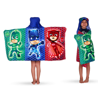 Franco Kids Pj Masks Super Soft Bath/Pool/Beach Soft Cotton Terry Hooded Towel Wrap, 24 in x 50 in, (Officially Licensed Product)