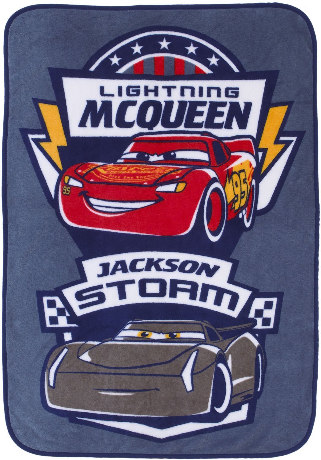 Disney/Pixar Cars 3 Movie Toddler Blanket with Lightning McQueen & Jackson Storm