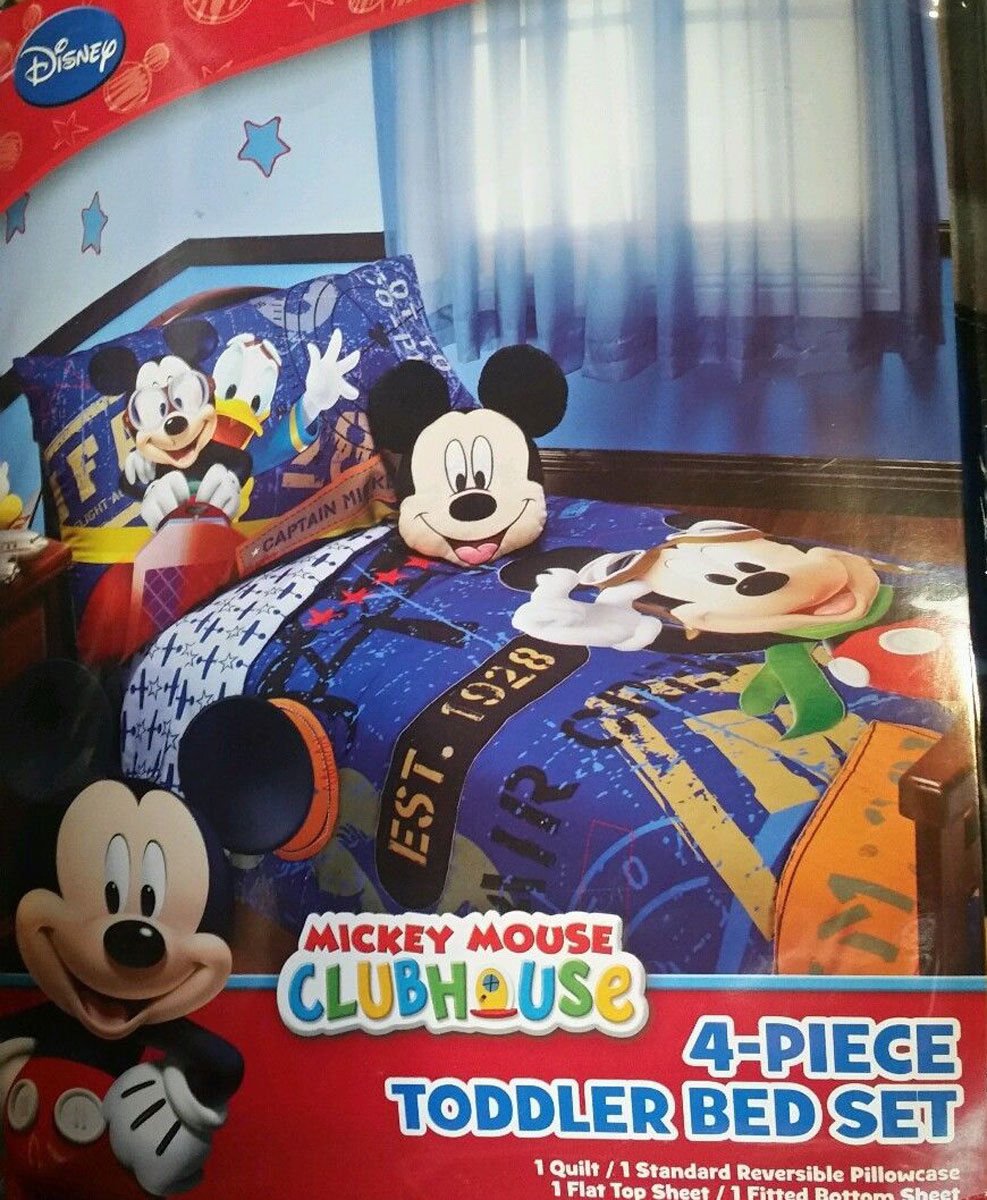 Mickey Mouse 4 Piece Toddler Bedding Set
