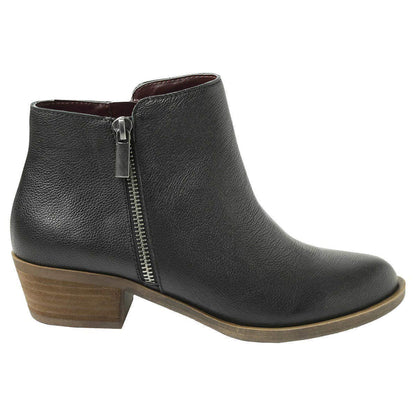 kensie Women's Black Leather Ghita Short Ankle Boots