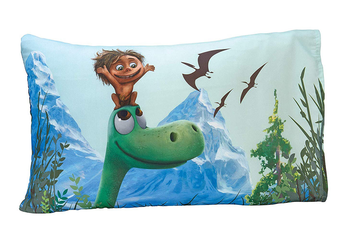 Disney Good Dino Arlo & Friends 4 Piece Toddler Bedding Set, Blue, Green, Tan