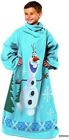 Disney Frozen, Sisters Youth Comfy Throw Blanket with Sleeves, 48" x 48", Multi Color
