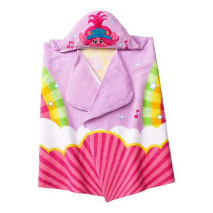 Franco Kids Trolls Bath and Beach Cotton Terry Hooded Towel Wrap, 24 in x 50 in