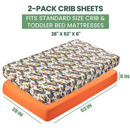 Today's Kids 1-Pack Monster Truck Fitted Baby Crib Sheet Boy - Soft & Breathable Printed Nursery Toddler Bed Sheets for Boys, Elastic Edge with Deep Pockets, Machine Washable, Fits 28" x 52" Mattress