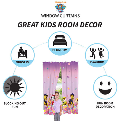 Franco Kids Paw Patrol Girls Window Curtain Panels Drapes Set, 82 in x 63 in