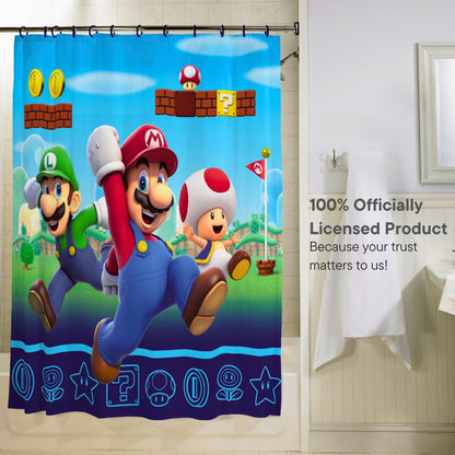 Super Mario 13 Piece Shower Curtain and Ring Set